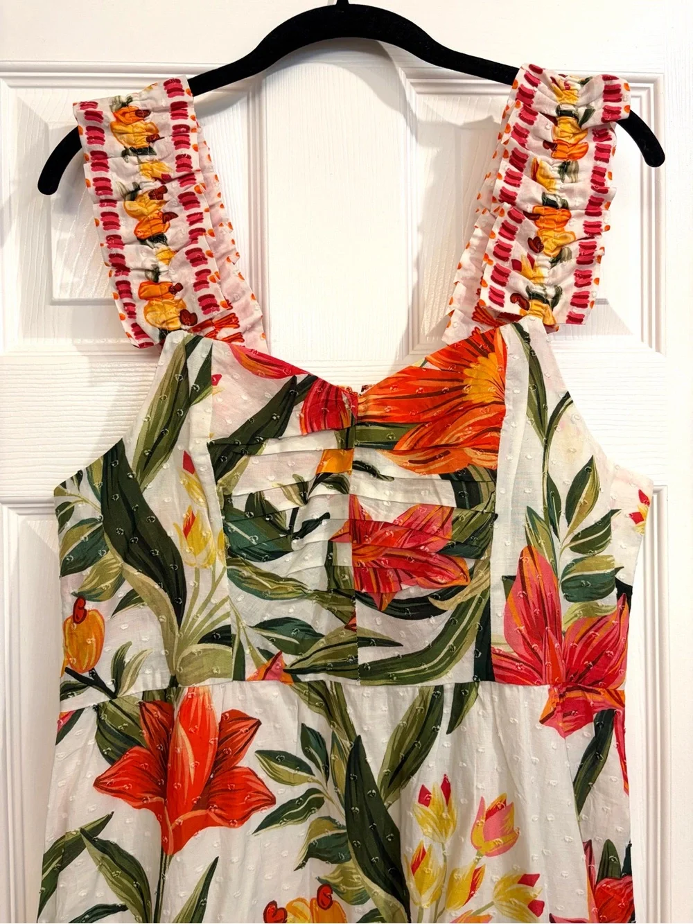 NWT FARM RIO Cashew Garden Floral Ruffle Midi Dress Size L Large - Picture 5 of 6